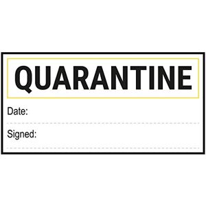 VSafety V Safety Quarantine Paper Write On Yellow Sticker 102x51mm (Roll of 250) VSafety V Safety Quarantine Paper Write On Yellow Sticker 102x51mm (Roll of 250)