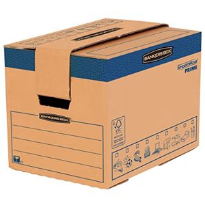 BANKERS BOX 5 Large Strong Moving Cartons, 37.5L FastFold Storage, SmoothMove Heavy Duty Double Wall Cardboard with Handles, 40.5 × 30 × 30 cm (5 Pack), Brown BANKERS BOX 5 Large Strong Moving Cartons, 37.5L FastFold Storage, SmoothMove Heavy Duty Double Wall Cardboard with Handles, 40.5 × 30 × 30 cm (5 Pack), Brown
