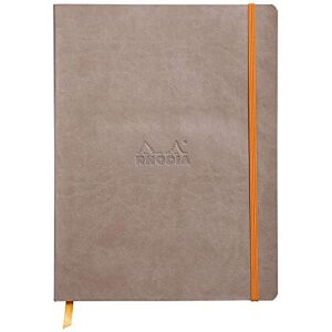 Rhodia 117554C Soft Taupe Notebook 19x25 cm Dot Dot 160 pages Clairefontaine Ivory Paper 90 g/m Bookmark, Elastic Closure Faux Leather Cover rama Collection Rhodia 117554C Soft Taupe Notebook 19x25 cm Dot Dot 160 pages Clairefontaine Ivory Paper 90 g/m Bookmark, Elastic Closure Faux Leather Cover rama Collection