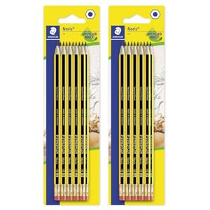 STAEDTLER HB Drawing Pencils with Rubber Bundle Noris School for Sketching Set of 2 x Pack of 10, 122-2BK10X STAEDTLER HB Drawing Pencils with Rubber Bundle Noris School for Sketching Set of 2 x Pack of 10, 122-2BK10X