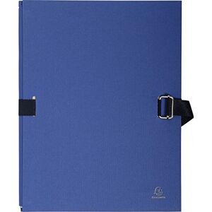 Exacompta Ref. 223229E Box of 10 expandable spine folders in colored canvas paper 1 flap strap closure dimensions 24 x 32 cm for A4 format documents dark blue color Exacompta Ref. 223229E Box of 10 expandable spine folders in colored canvas paper 1 flap strap closure dimensions 24 x 32 cm for A4 format documents dark blue color