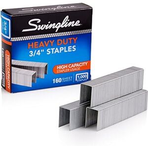 Rexel Swingline Staples Heavy Duty for Desktop Stapler, 3/4" Length, 100/Strips, 1000/Box (35319) Rexel Swingline Staples Heavy Duty for Desktop Stapler, 3/4" Length, 100/Strips, 1000/Box (35319)