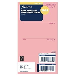 Filofax Personal week on two pages English 2024 diary pink Filofax Personal week on two pages English 2024 diary pink