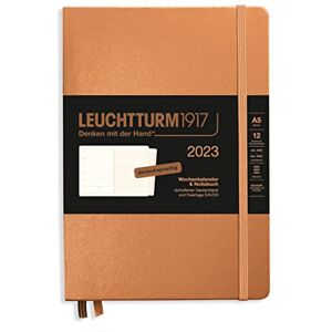 LEUCHTTURM1917 365678 Weekly Calendar & Notebook Medium (A5) 2023, 12 Months, Copper, German LEUCHTTURM1917 365678 Weekly Calendar & Notebook Medium (A5) 2023, 12 Months, Copper, German