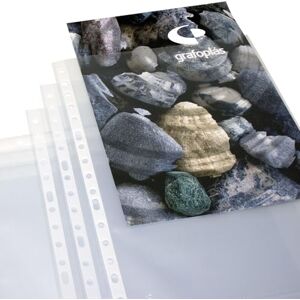 Grafoplás Box of 100 Glass Plastic Sleeves Folio Size Standard Quality Polypropylene Reinforced Spine 16 Drills Perfect as School and Office Supplies Grafoplás Box of 100 Glass Plastic Sleeves Folio Size Standard Quality Polypropylene Reinforced Spine 16 Drills Perfect as School and Office Supplies