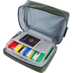 ASelected 37 x 27 x 10 cm Fireproof Document Box, Green Fireproof Document Bag with Combination Lock, Waterproof Lockable Document Box with High Secure, Document Bag for File Organization Storage ASelected 37 x 27 x 10 cm Fireproof Document Box, Green Fireproof Document Bag with Combination Lock, Waterproof Lockable Document Box with High Secure, Document Bag for File Organization Storage