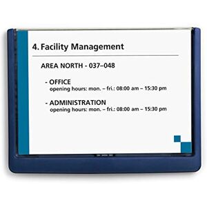 Durable Click Information Sign 210 x 148.5 mm Dark Blue Door and Wall Sign Includes Fittings Ideal for Offices, Hotels, Public Buildings, etc. Durable Click Information Sign 210 x 148.5 mm Dark Blue Door and Wall Sign Includes Fittings Ideal for Offices, Hotels, Public Buildings, etc.