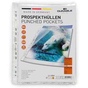 Durable Transparent Punched Pocket A4 Portrait Premium Punched Document Wallet with Thickness of 0.08mm Large Pack of 100 Glass Clear Pockets Durable Transparent Punched Pocket A4 Portrait Premium Punched Document Wallet with Thickness of 0.08mm Large Pack of 100 Glass Clear Pockets