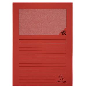 Exacompta Ref 50105E Forever Collection Window Folders 220 x 310mm in Size, Suitable for A4 Documents, 120gsm Recycled Board Red (Pack of 100) Exacompta Ref 50105E Forever Collection Window Folders 220 x 310mm in Size, Suitable for A4 Documents, 120gsm Recycled Board Red (Pack of 100)