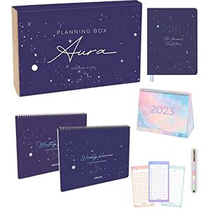 Takenote Planning Box 2023 Week View Planner Gift Box Includes Yearly Planner, Weekly & Monthly Planner, 2023 Table Calendar, Checklist & Pen Aura Takenote Planning Box 2023 Week View Planner Gift Box Includes Yearly Planner, Weekly & Monthly Planner, 2023 Table Calendar, Checklist & Pen Aura