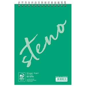 Calligraphe 15372C Set of 5 Green Spiral Notepads (a Clairefontaine Brand) A5 14.8x21 cm 90 Plain White Sheets Paper 70 g Calligraphe 15372C Set of 5 Green Spiral Notepads (a Clairefontaine Brand) A5 14.8x21 cm 90 Plain White Sheets Paper 70 g