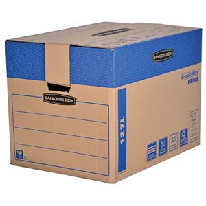 BANKERS BOX 5 EXTRA LARGE 127L Moving & Storage Cartons – Strong Double Wall SmoothMove Cardboard with Handles, FastFold Assembly, Heavy Duty Design, 60.5 × 45.5 × 45.5 cm, Pack of 5 BANKERS BOX 5 EXTRA LARGE 127L Moving & Storage Cartons – Strong Double Wall SmoothMove Cardboard with Handles, FastFold Assembly, Heavy Duty Design, 60.5 × 45.5 × 45.5 cm, Pack of 5