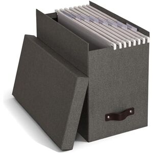 Bigso Box of Sweden File Organiser Storage with Stylish Leather Handle Scandinavian Look Organiser Box Including 8 Hanging Files Container for Folders Made of Fibreboard and Paper Grey Bigso Box of Sweden File Organiser Storage with Stylish Leather Handle Scandinavian Look Organiser Box Including 8 Hanging Files Container for Folders Made of Fibreboard and Paper Grey