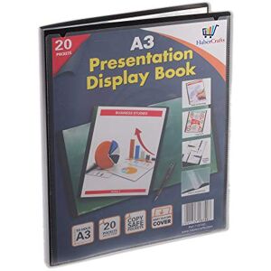 Habercrafts A3 20 Pocket Display Book Presentation Folder Portfolio (40 Views) Project Book Certificate Folder Plastic Wallets (1 Book) Habercrafts A3 20 Pocket Display Book Presentation Folder Portfolio (40 Views) Project Book Certificate Folder Plastic Wallets (1 Book)