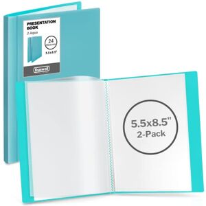 Dunwell Small Binders with Sleeves Presentation Books 5.5x8.5 (2-Pack, Aqua), 24-Pockets, Displays 48 Half Size Pages or 5.5 x 8.5 Mini Booklets, Acid-Free Archival Quality Dunwell Small Binders with Sleeves Presentation Books 5.5x8.5 (2-Pack, Aqua), 24-Pockets, Displays 48 Half Size Pages or 5.5 x 8.5 Mini Booklets, Acid-Free Archival Quality