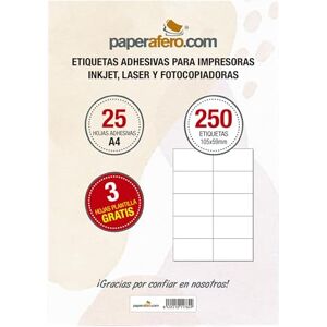 HappyMots Self-Adhesive Labels, A4 Paperafero, 250 Address Labels, Self-Adhesive 105 x 59 mm, Stickers for Labelling, Design Yourself Stickers HappyMots Self-Adhesive Labels, A4 Paperafero, 250 Address Labels, Self-Adhesive 105 x 59 mm, Stickers for Labelling, Design Yourself Stickers