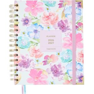 Takenote Diary 2026 2027 Academic SEP/AUG, A5, Day per Page, Hard Cover, Double Spiral Binding, 2 Ribbon Bookmarks, Elastic Closure, Monthly Tab Index, 8 Sticker Pages, Spanish and English Melissa Takenote Diary 2026 2027 Academic SEP/AUG, A5, Day per Page, Hard Cover, Double Spiral Binding, 2 Ribbon Bookmarks, Elastic Closure, Monthly Tab Index, 8 Sticker Pages, Spanish and English Melissa