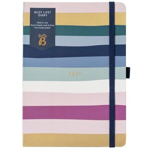 Busy B A5 2025 Diary Busy Life Weekly Planner Journal – Life Diary for Students, Teachers, Work & More with Dual Schedules, Year Calendar, Pen Pockets & Elastic Closure Band Pastel Stripe Planner Busy B A5 2025 Diary Busy Life Weekly Planner Journal – Life Diary for Students, Teachers, Work & More with Dual Schedules, Year Calendar, Pen Pockets & Elastic Closure Band Pastel Stripe Planner