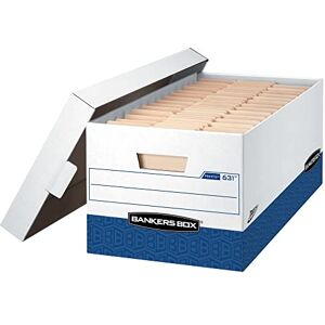 BANKERS BOX Presto Heavy-Duty Storage Boxes - White/Black BANKERS BOX Presto Heavy-Duty Storage Boxes - White/Black
