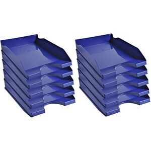 Exacompta Ref. 123104D set of 10 ECOTRAY letter trays dimensions 34.5x25.5x6.5 cm for A4+ format documents midnight blue color Blue Angel certified Exacompta Ref. 123104D set of 10 ECOTRAY letter trays dimensions 34.5x25.5x6.5 cm for A4+ format documents midnight blue color Blue Angel certified