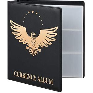 MUDOR 90 Pockets Dollar Bill Holders for Collectors, Premium PU Banknote World Currency Collection Album, Classic Paper Money Collecting Storage Book Album Binder Supplies (Black) MUDOR 90 Pockets Dollar Bill Holders for Collectors, Premium PU Banknote World Currency Collection Album, Classic Paper Money Collecting Storage Book Album Binder Supplies (Black)