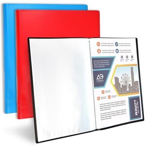 NORTHERN BROTHERS A4 Display Folder with Pockets Display Book Presentation Folders Portfolio Project Folder Certificate Folder with Plastic Sleeves, 3 x 110 Pockets (Black, Blue, Red) NORTHERN BROTHERS A4 Display Folder with Pockets Display Book Presentation Folders Portfolio Project Folder Certificate Folder with Plastic Sleeves, 3 x 110 Pockets (Black, Blue, Red)