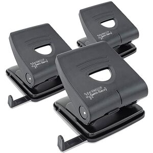 Rapesco 1738 Business Pack: Germ-Savvy Antibacterial 827-P 2-Hole Punch, 30 Sheet Capacity, Black, Pack of 3 Rapesco 1738 Business Pack: Germ-Savvy Antibacterial 827-P 2-Hole Punch, 30 Sheet Capacity, Black, Pack of 3