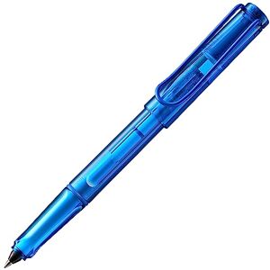 Lamy balloon blue – transparent rollerball pen with plastic barrel & self-springing clip – ergonomic grip zones & in line width B T 11 rollerball refill in blue Lamy balloon blue – transparent rollerball pen with plastic barrel & self-springing clip – ergonomic grip zones & in line width B T 11 rollerball refill in blue