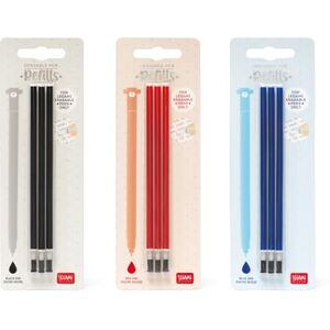 LEGAMI Set of 3 Refills for Erasable Gel Pens, Blister Pack of 3 Refills, Ink Colour Black, Red, Blue, Diameter 0.5 cm, Height 13 cm LEGAMI Set of 3 Refills for Erasable Gel Pens, Blister Pack of 3 Refills, Ink Colour Black, Red, Blue, Diameter 0.5 cm, Height 13 cm
