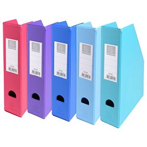 Exacompta Ref 90170E PVC Magazine File Suitable for Storing A4 Documents,70mm Spine, Construction from 2mm Rigid PVC, Finger Hole & Label on Spine Assorted Colours (Pack of 10) Exacompta Ref 90170E PVC Magazine File Suitable for Storing A4 Documents,70mm Spine, Construction from 2mm Rigid PVC, Finger Hole & Label on Spine Assorted Colours (Pack of 10)