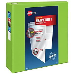 Avery Heavy-Duty View 3 Ring Binder, 4 Inch One Touch EZD Rings, 4.5 Inch Spine, 1 Chartreuse Binder (79812) Avery Heavy-Duty View 3 Ring Binder, 4 Inch One Touch EZD Rings, 4.5 Inch Spine, 1 Chartreuse Binder (79812)