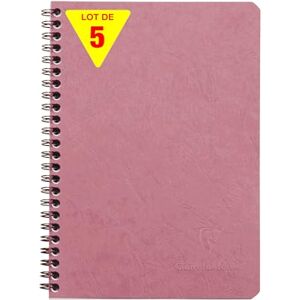 Clairefontaine 785366CPack Age Bag Collection Set of 5 Antique Pink Spiral Notebooks A5 14.8x21 cm 100 Lined Pages 90 g White Paper Leather Grain Glossy Card Cover Clairefontaine 785366CPack Age Bag Collection Set of 5 Antique Pink Spiral Notebooks A5 14.8x21 cm 100 Lined Pages 90 g White Paper Leather Grain Glossy Card Cover