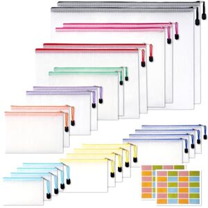 NORTHERN BROTHERS Plastic Zip Wallets A4 Folders 24PCS Zip Lock Bags Waterproof Document File Folders Multi-Size Storage Bags Mesh Zipper Pouches for School, Office, Home and Travel (A3 B4 A4 B5 A5 B6 A6 Bill B8) NORTHERN BROTHERS Plastic Zip Wallets A4 Folders 24PCS Zip Lock Bags Waterproof Document File Folders Multi-Size Storage Bags Mesh Zipper Pouches for School, Office, Home and Travel (A3 B4 A4 B5 A5 B6 A6 Bill B8)