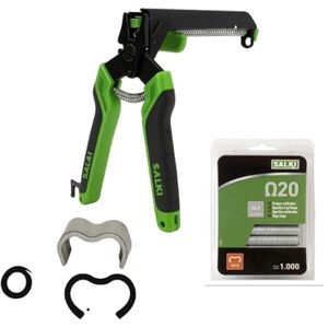 salki FSK20C Fencing Stapler Pack – Stapler for Fences and Mesh with Built-in Wire Cutter up to 3 mm Thickness + Blister Pack of 1000 Ω20 Galvanised Staples (3301310PA2) salki FSK20C Fencing Stapler Pack – Stapler for Fences and Mesh with Built-in Wire Cutter up to 3 mm Thickness + Blister Pack of 1000 Ω20 Galvanised Staples (3301310PA2)
