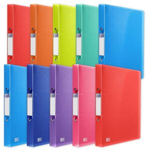 Oxford A4 Ring Binders, 10-Pack, Lightweight Flexible Plastic Folders, 40 mm Spine Holds Up to 250 Sheets, Durable Wipe-Clean Covers, Assorted Colours Oxford A4 Ring Binders, 10-Pack, Lightweight Flexible Plastic Folders, 40 mm Spine Holds Up to 250 Sheets, Durable Wipe-Clean Covers, Assorted Colours