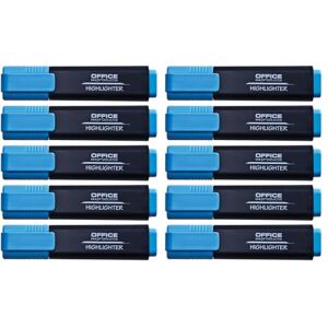 OFFICER PRODUCTS Products 17055211-01 Highlighter Textliner Bright Chisel Tip Luminous Colours High Quality Line Width 1-5 mm Pack of 10 OFFICER PRODUCTS Products 17055211-01 Highlighter Textliner Bright Chisel Tip Luminous Colours High Quality Line Width 1-5 mm Pack of 10