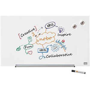 Nobo Glass Magnetic Whiteboard with Removable Pen Tray, 680 x 380 mm, InvisaMount Mounting System, Impression Pro, Brilliant White, 1905175 Nobo Glass Magnetic Whiteboard with Removable Pen Tray, 680 x 380 mm, InvisaMount Mounting System, Impression Pro, Brilliant White, 1905175