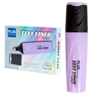 Plus Office Pastel Highlighters, Marker Pen with Beveled Tip, Pack of 10 Water-Based Phosphorescent Markers, Pastel Colour (Violet) Plus Office Pastel Highlighters, Marker Pen with Beveled Tip, Pack of 10 Water-Based Phosphorescent Markers, Pastel Colour (Violet)