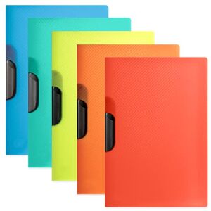 Oxford A4 Plastic Clip Folder 5 Colours Pack of 5 Oxford A4 Plastic Clip Folder 5 Colours Pack of 5