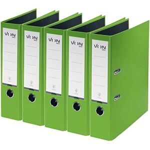Leitz VON 10551055 Folder A4, Cardboard with Plastic Cover, 80 mm Spine Width, for 600 Sheets, FSC Certified Cardboard, for School, Study & Home, Green, Pack of 5, 1055 Leitz VON 10551055 Folder A4, Cardboard with Plastic Cover, 80 mm Spine Width, for 600 Sheets, FSC Certified Cardboard, for School, Study & Home, Green, Pack of 5, 1055