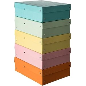 FALKEN Original PureBox Pastel Pack of 5 Made in Germany 100 mm High DIN A4 Assorted Colours Storage Box with Lid Made of Sturdy Cardboard Vegan Gift Box Transport Box Multi-Purpose Box FALKEN Original PureBox Pastel Pack of 5 Made in Germany 100 mm High DIN A4 Assorted Colours Storage Box with Lid Made of Sturdy Cardboard Vegan Gift Box Transport Box Multi-Purpose Box