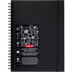 Derwent Black Paper Sketch Book, A4 Portrait, Drawing & Writing, 40 Sheets, Acid-Free Paper, Wirebound Spine, Professional Quality, Black Book, 2300379 Derwent Black Paper Sketch Book, A4 Portrait, Drawing & Writing, 40 Sheets, Acid-Free Paper, Wirebound Spine, Professional Quality, Black Book, 2300379