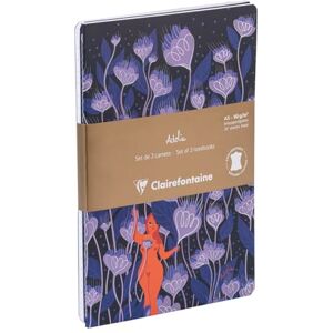Clairefontaine 116296C Adolie, Set de 2 carnets cousu fil A5 14,8x21 cm, 64 Pages, ligné. Bloom. 1 carnet couverture Cuir + 1 carnet couverture Carte imprimée, Ass. Clairefontaine 116296C Adolie, Set de 2 carnets cousu fil A5 14,8x21 cm, 64 Pages, ligné. Bloom. 1 carnet couverture Cuir + 1 carnet couverture Carte imprimée, Ass.