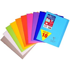 Clairefontaine 951501C Set of 10 Stapled Notebooks Koverbook 17x22 cm 96 Lined Pages with Margin White Paper 90 g Transparent Polypro Cover Random Colours Clairefontaine 951501C Set of 10 Stapled Notebooks Koverbook 17x22 cm 96 Lined Pages with Margin White Paper 90 g Transparent Polypro Cover Random Colours