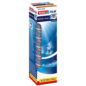 tesa UK film Crystal-Clear Adhesive Tape High Transparency, Age Resistant Office Tape with Strong Adhesion, 10 m x 19 mm Pack of 8 tesa UK film Crystal-Clear Adhesive Tape High Transparency, Age Resistant Office Tape with Strong Adhesion, 10 m x 19 mm Pack of 8