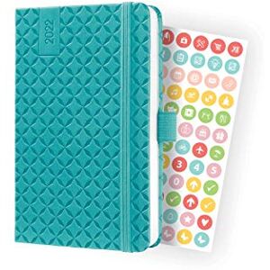 Sigel Jolie J2102 Weekly Planner 2022 – Approx. A6 – Turquoise – Hardcover – 174 Pages – with Cheerful Calendar, Lots of Information and Practical Stickers – FSC Certified – Diary Sigel Jolie J2102 Weekly Planner 2022 – Approx. A6 – Turquoise – Hardcover – 174 Pages – with Cheerful Calendar, Lots of Information and Practical Stickers – FSC Certified – Diary