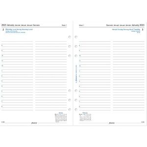 Filofax A5 day per page 5 language appointments diary 2023, White,23-68515 Filofax A5 day per page 5 language appointments diary 2023, White,23-68515