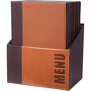 Securit Trendy Leather Style Menu Holders in Light Brown Box Displays 4x A4 Set of 20 A4 Menu Holder Securit Trendy Leather Style Menu Holders in Light Brown Box Displays 4x A4 Set of 20 A4 Menu Holder