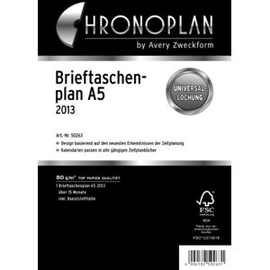 Avery Dennison Zweckform Chronoplan 50263 Pocket Planner 2013 A5 White (In German) Avery Dennison Zweckform Chronoplan 50263 Pocket Planner 2013 A5 White (In German)