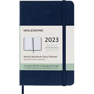 Moleskine Weekly Planner 2023, 12-Month Weekly Diary, Weekly Planner and Notebook, Hard Cover, Pocket Size 9 x 14 cm, Colour Sapphire Blue Moleskine Weekly Planner 2023, 12-Month Weekly Diary, Weekly Planner and Notebook, Hard Cover, Pocket Size 9 x 14 cm, Colour Sapphire Blue